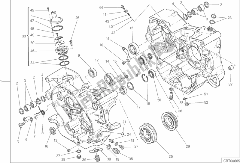All parts for the Complete Half-crankcases Pair of the Ducati Scrambler Urban Enduro Thailand USA 803 2017